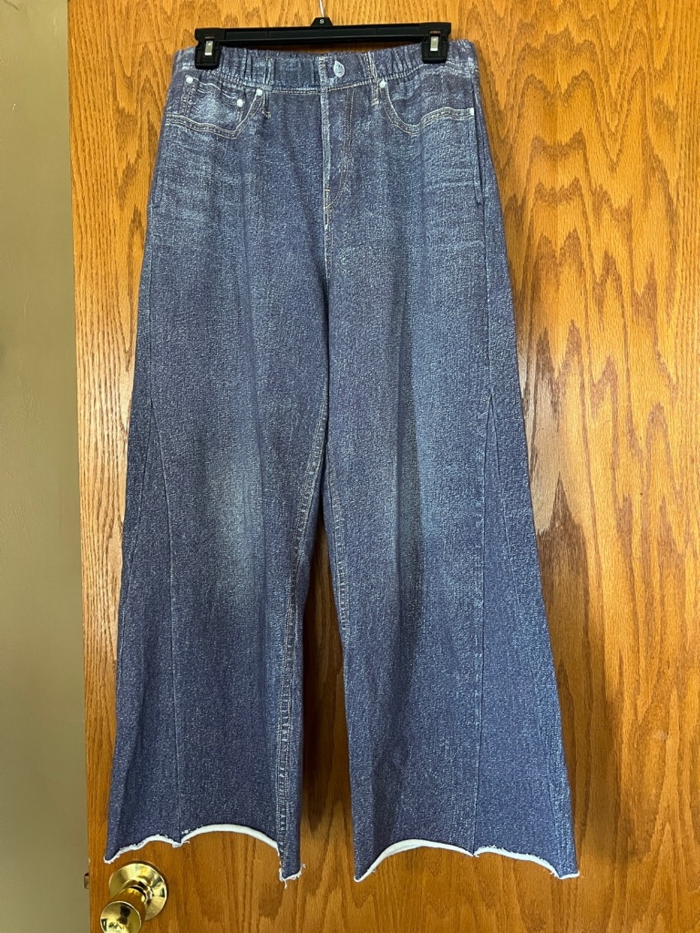 Elan Dark Blue sweatpants material Wide-Leg High-Waist Jeans